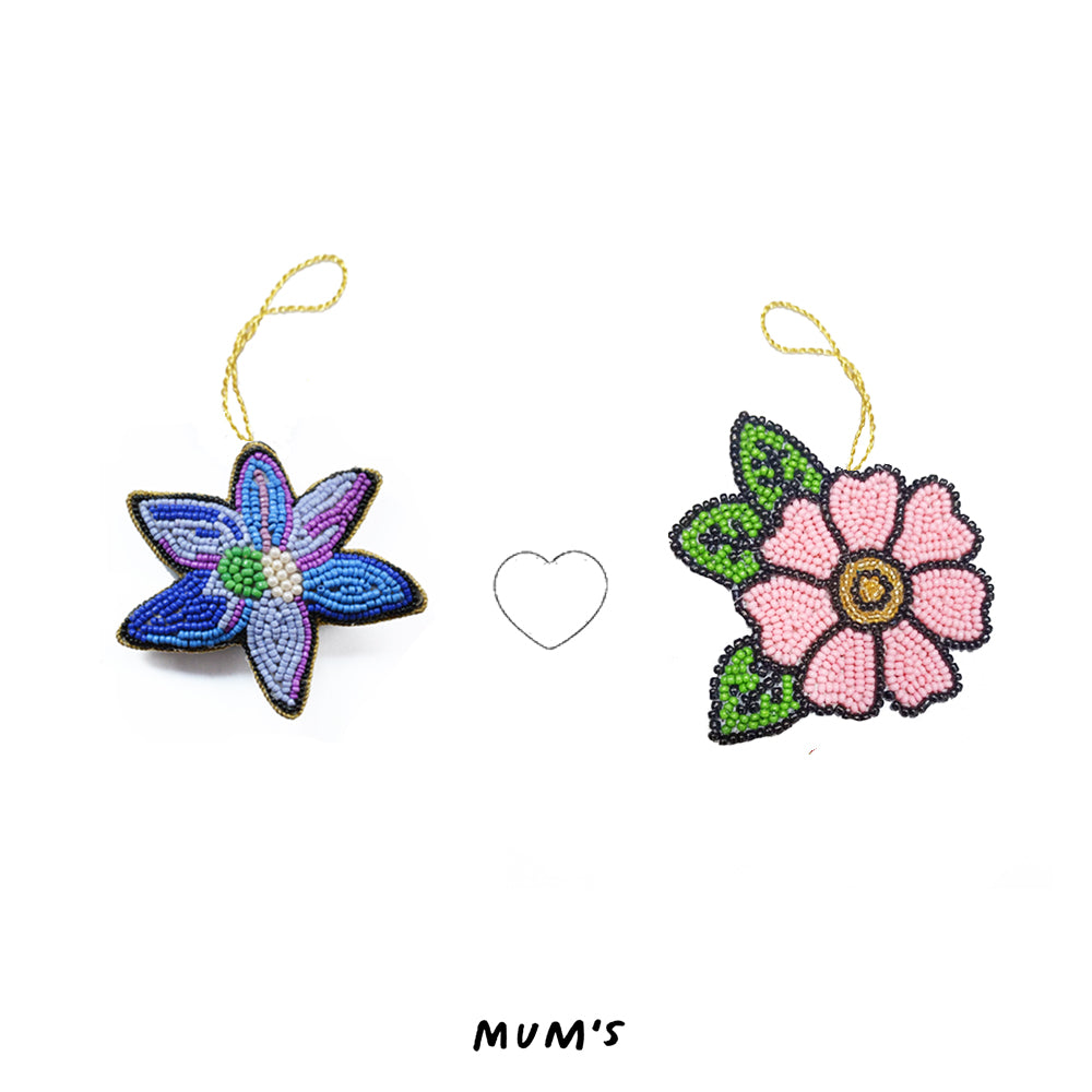 Starflame + Pink Leaf Flower, Ornament Gift Set