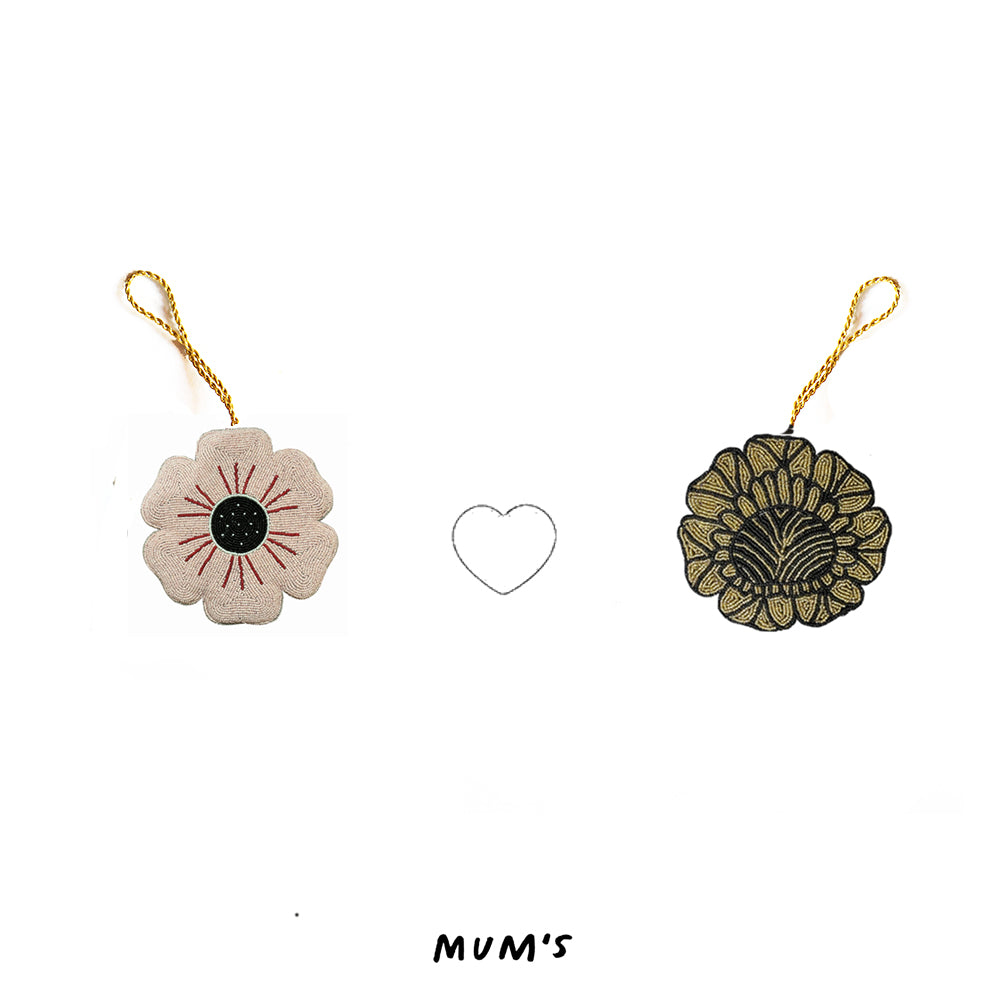 Pink Buttercup + Gold Flower, Ornament Gift Set