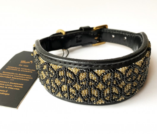 PEACE RAUHA beaded leather collar koira dog kaulapanta nodric highend pet lemmikki MUMS HR PEACE RAUHA beaded leather collar koira dog kaulapanta nodric highend pet lemmikki MUMS HR