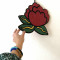 FLOWER Art taide relief reliefi MUMS red HR FLOWER Art taide relief reliefi MUMS red HR