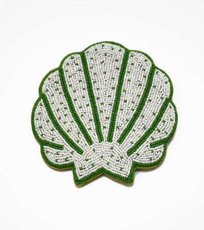shell simpukka hanna anonen mums green on white with dots hr shell simpukka hanna anonen mums green on white with dots hr
