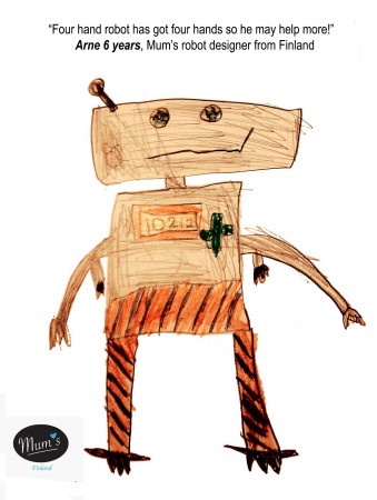fourhand robot nelikasirobotti original sketch arne 6yrs mums hr fourhand robot nelikasirobotti original sketch arne 6yrs mums hr