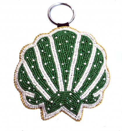 shell keyring white on green mums hr shell keyring white on green mums hr